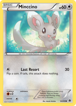 Minccino - Pokémon Normal Comum - 109/124- Pokemon Card Game