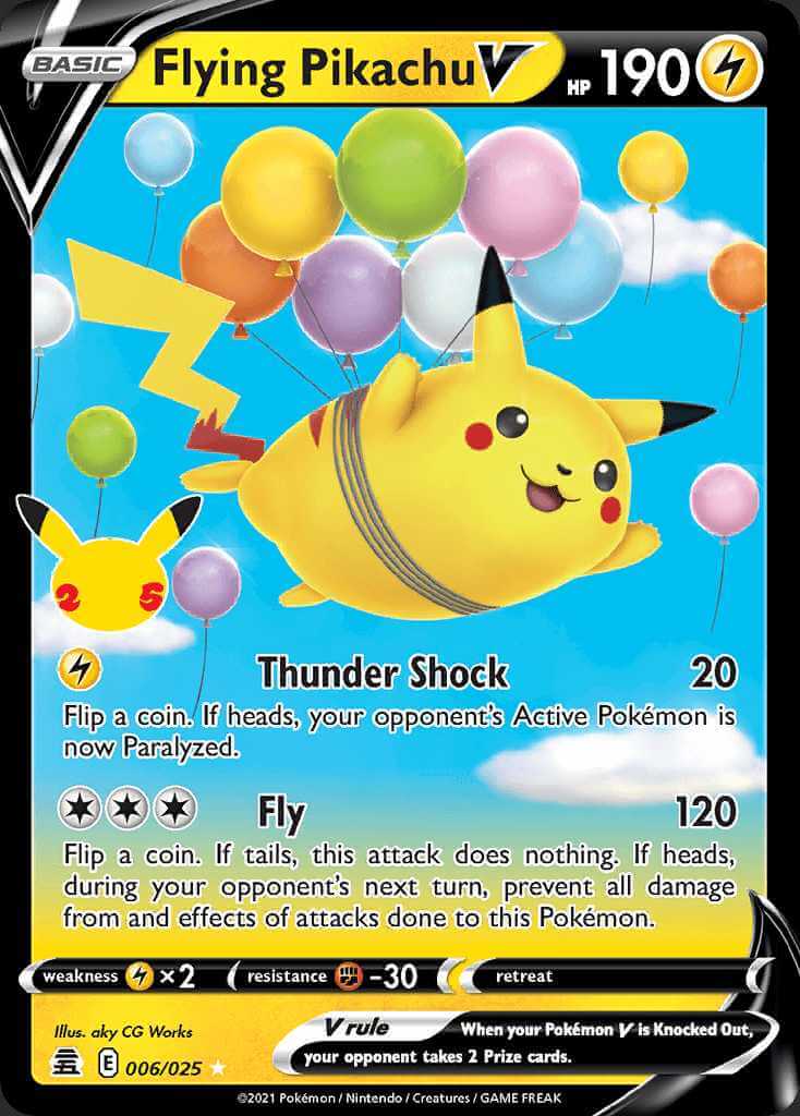 Flying Pikachu VMax PokemonCard
