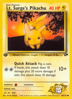 Card: Lt. Surge's Pikachu