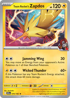 Card: Team Rocket's Zapdos