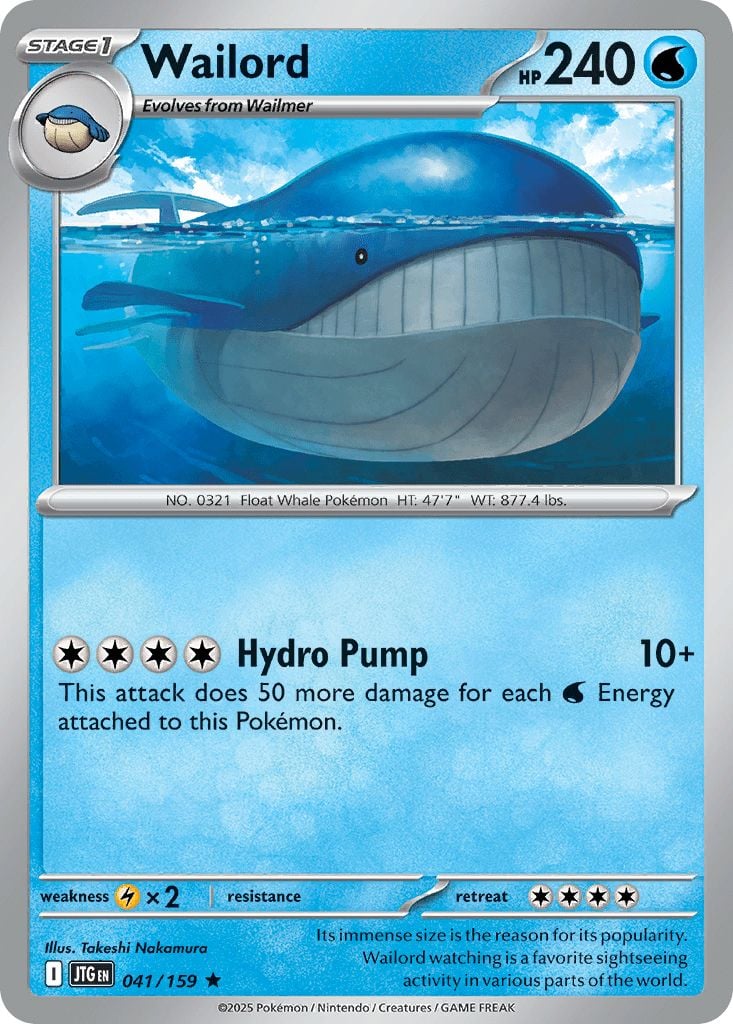 Wailord Reverse Holo Rare 14/109 Ruby & Sapphire Pokemon