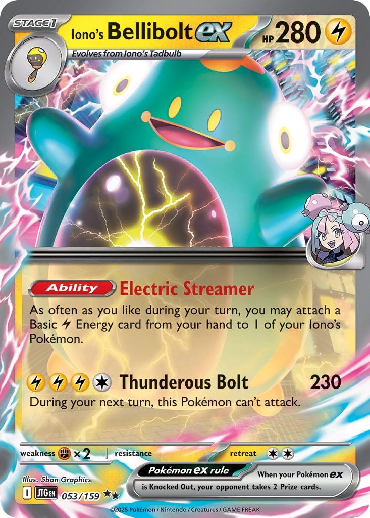 Iono's Bellibolt ex SR 114/100 SV9 Battle Partners - Pokemon