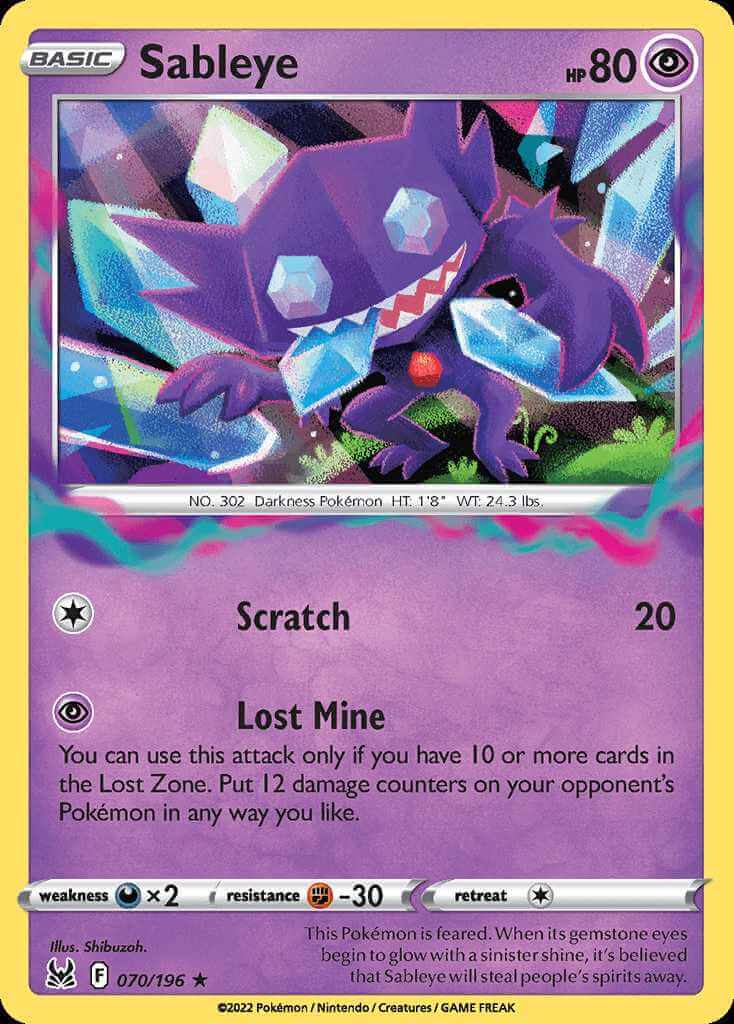 SABLEYE LOST BOX PokemonCard