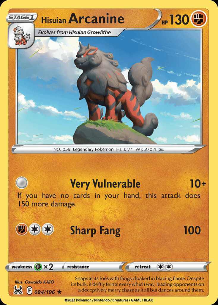 Hisuian Arcanine swsh11 84 Pok mon Card Database PokemonCard