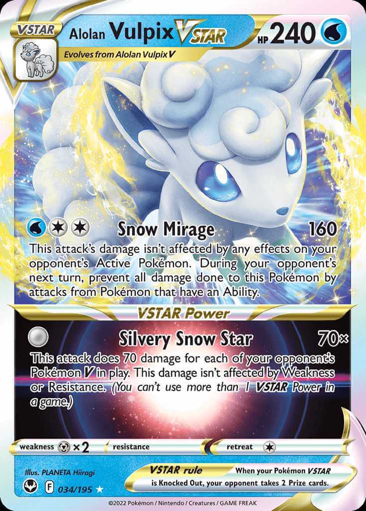 Alolan Vulpix V Star PokemonCard