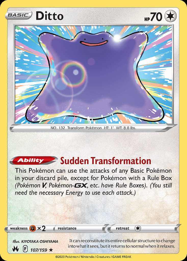 Carta de Jogo: Ditto (Pokémon TCG(Boundaries Crossed Set) Col:PKM-BCS-EN108